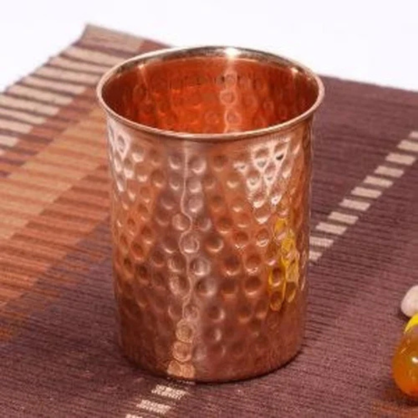 Copper Hammered Glass