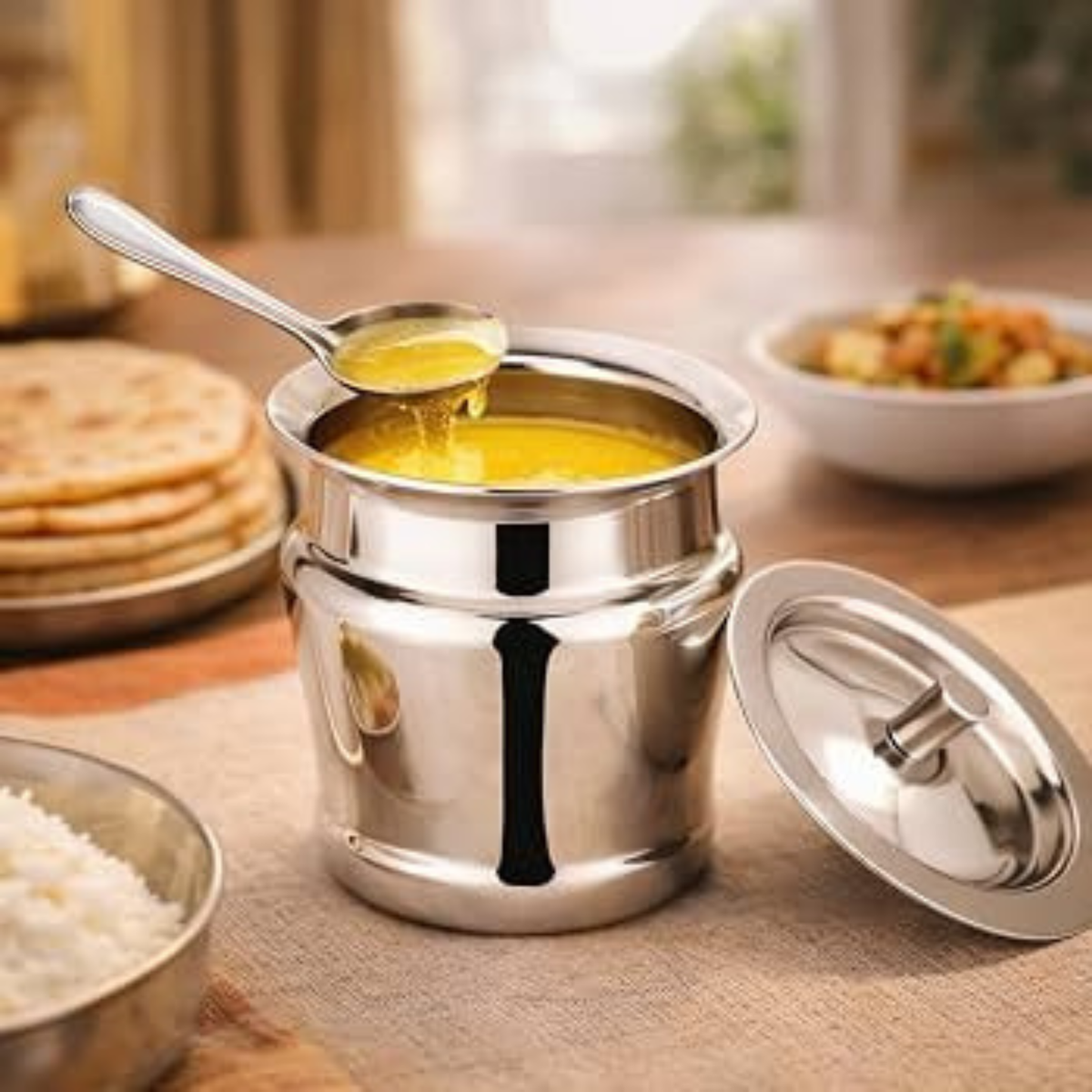 Ghee Pot (Stainless Steel) Large (Amrit)