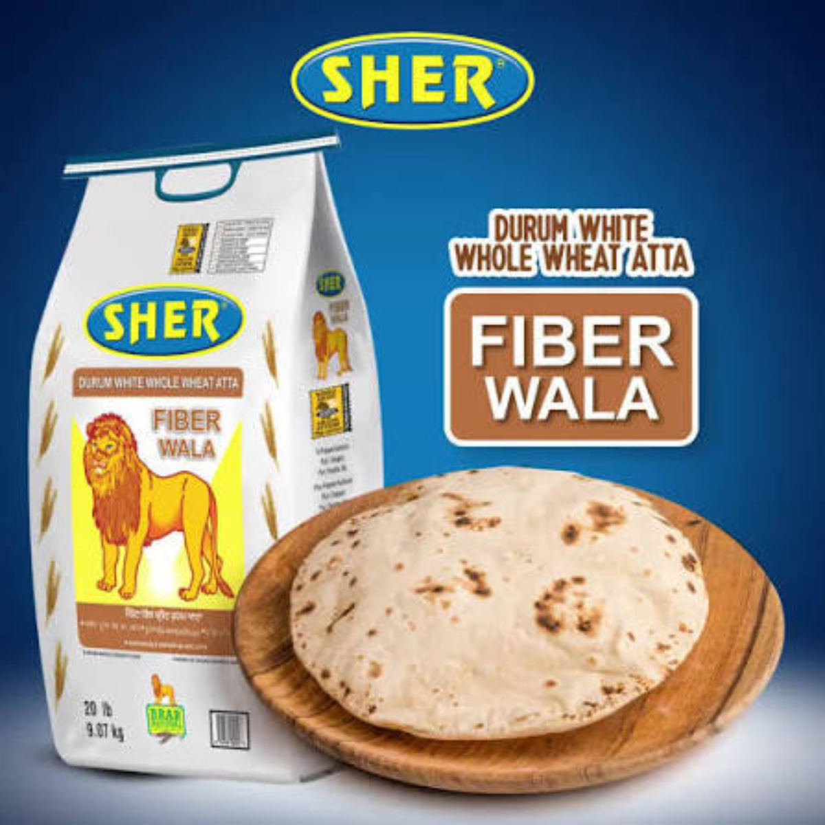 Sher Whole Wheat Atta - 20 Lb.