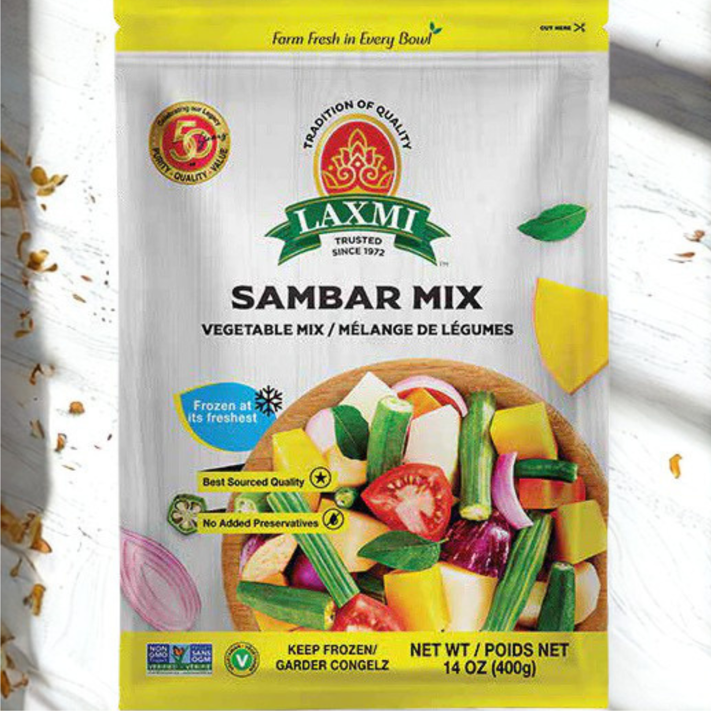 Laxmi Frozen Sambar Mix 400 gm.