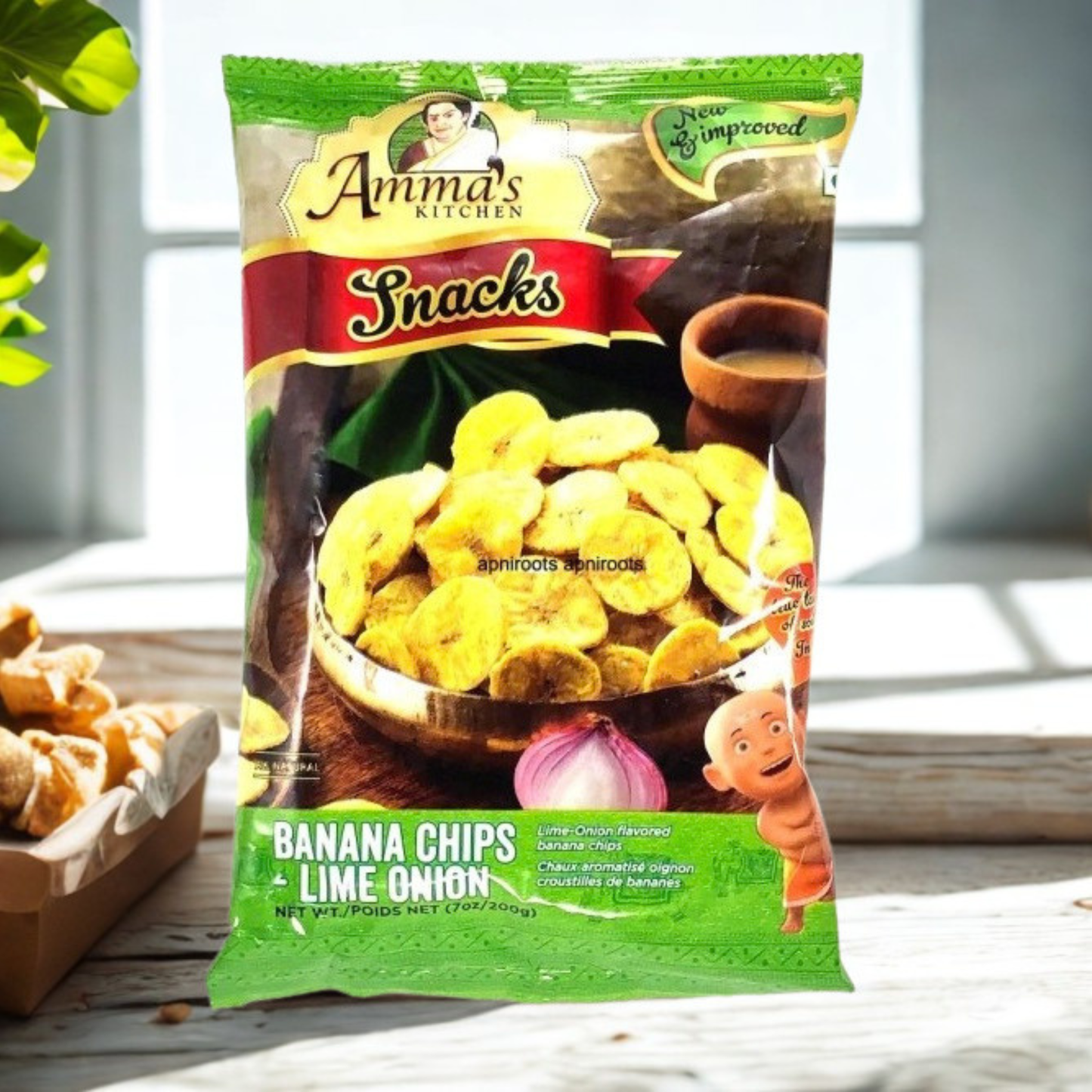 Amma's Kitchen Banana Lime Onion Chips 7oz.