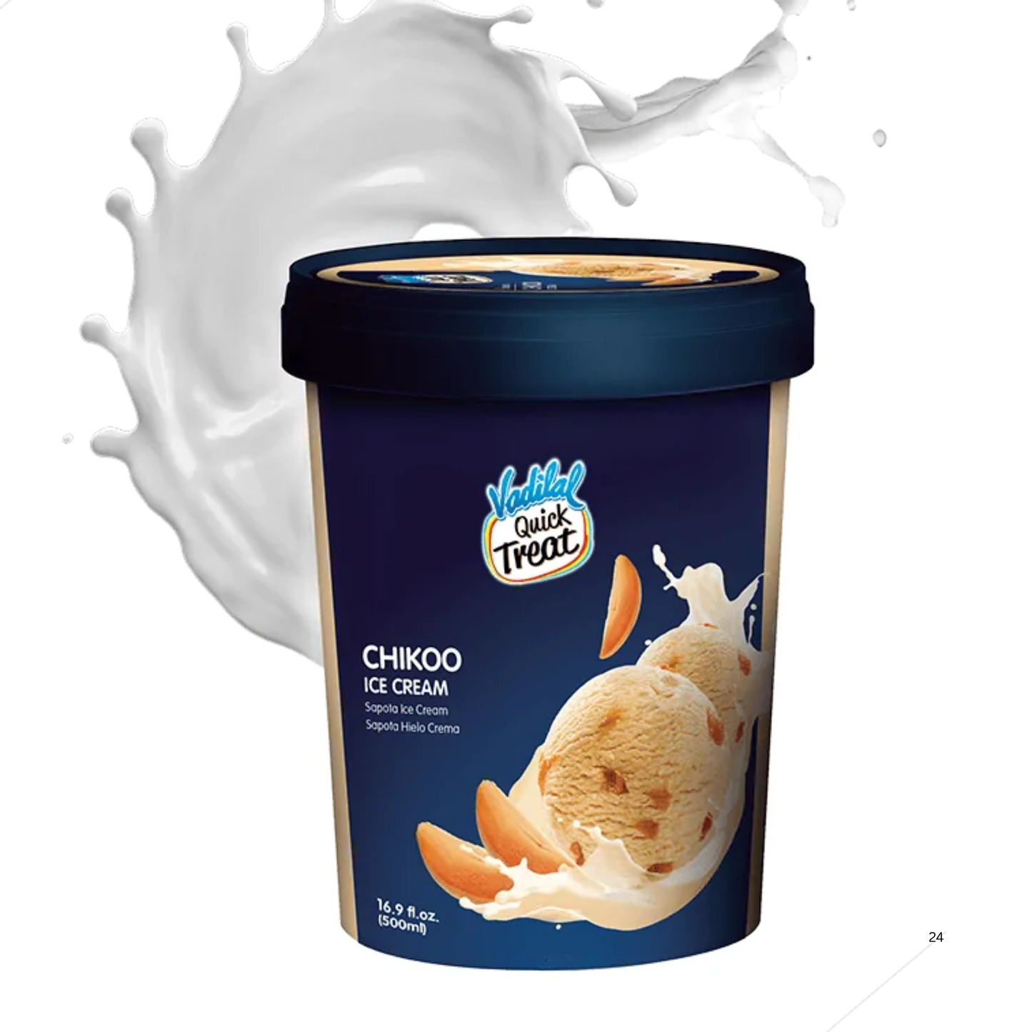 Vadilal Chikoo Ice Cream 500 ml.