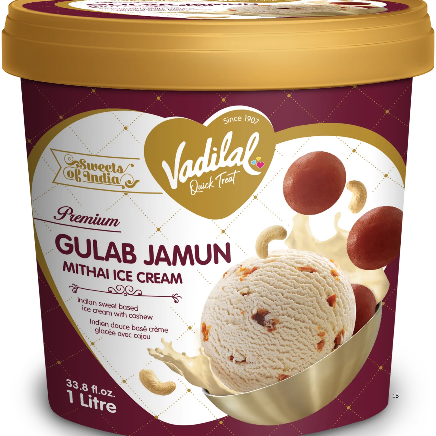 Vadilal Gulab Jamun Ice Cream 1 Liter