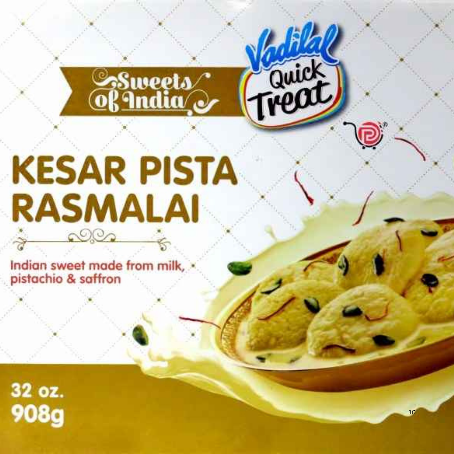 Vadilal Kesar Pista Rasmalai 454 Gm.