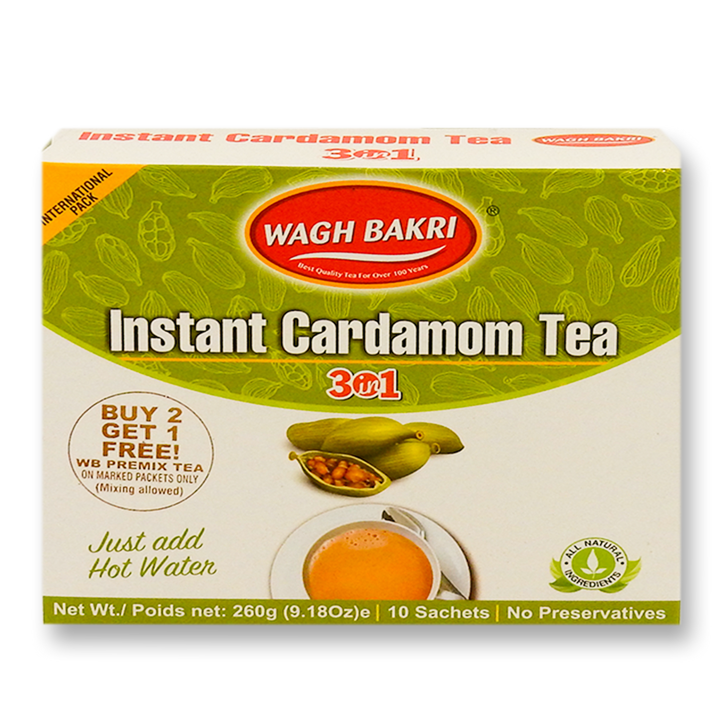 Wagh Bakri Instant Cardamom Tea 260 Gm.