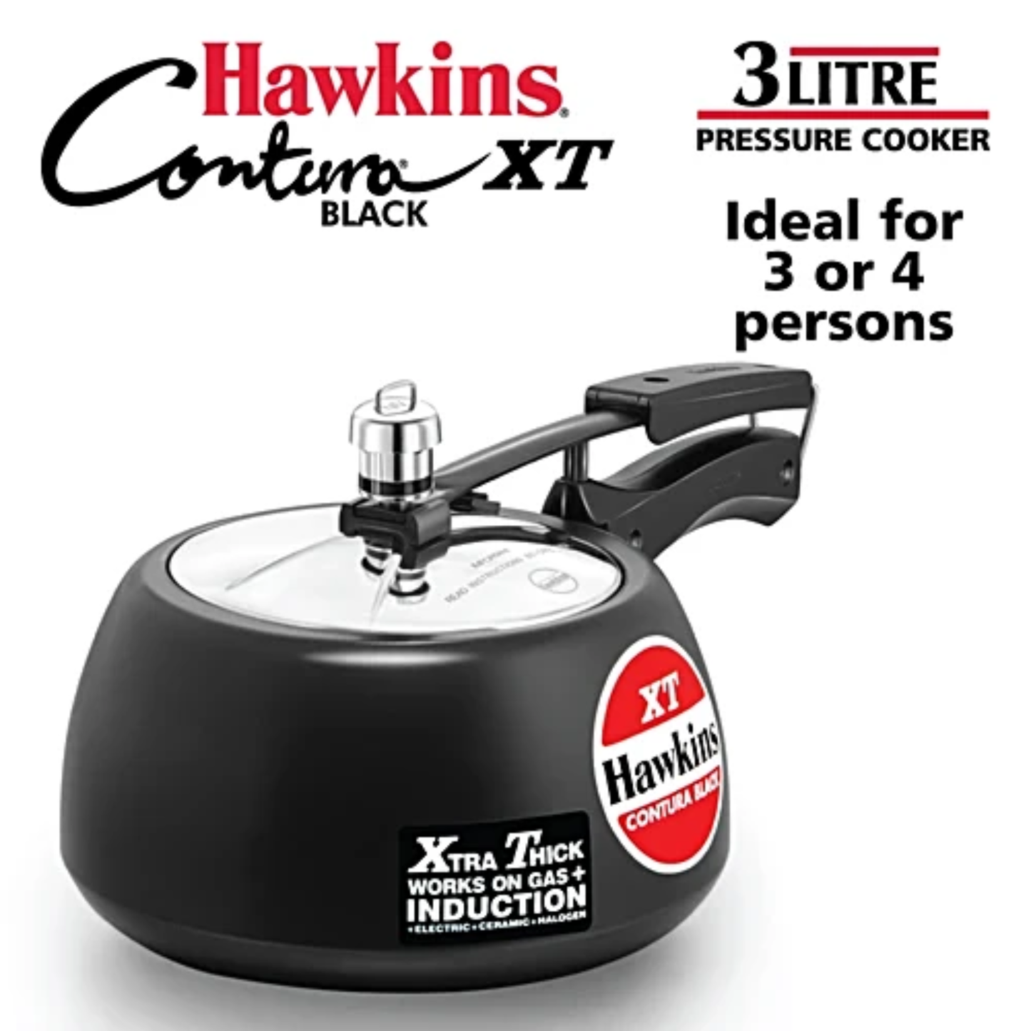 Hawkin Contura Black Cooker 3 Liter