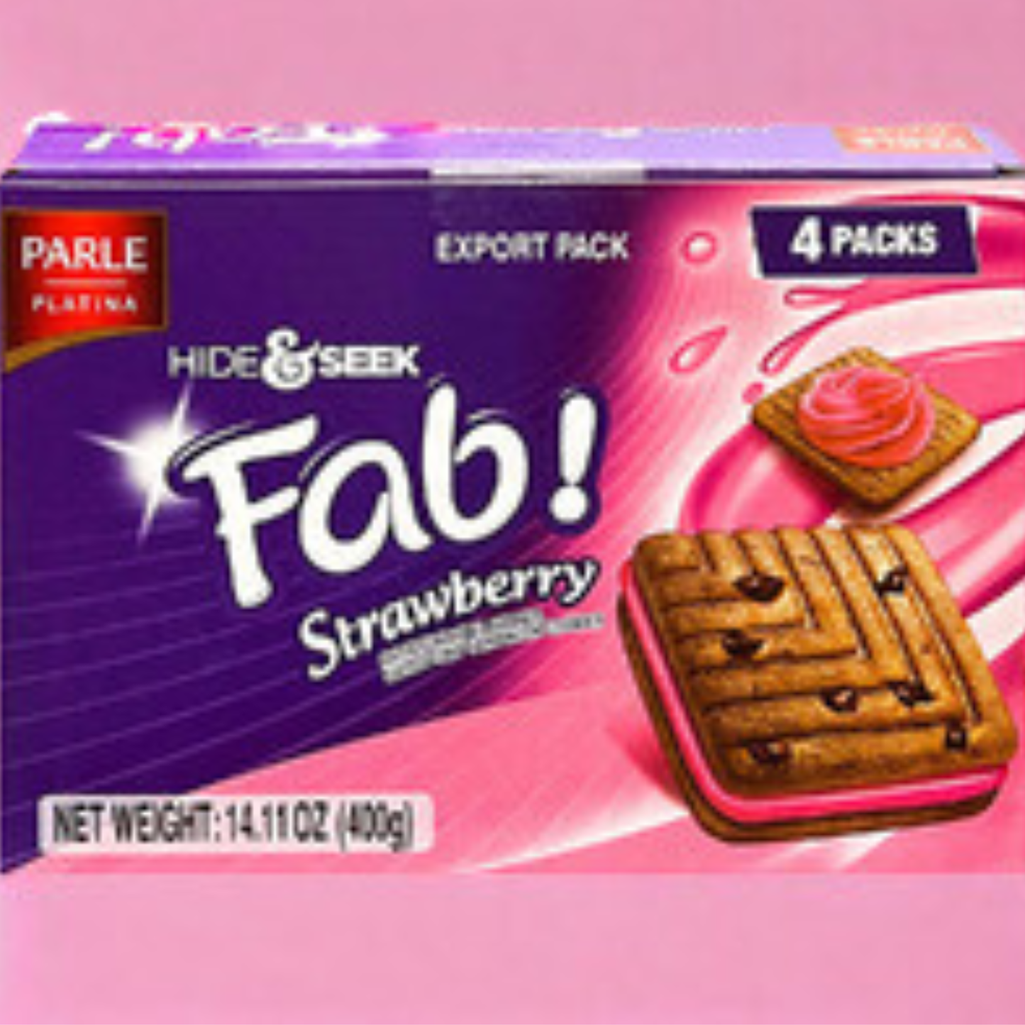 Parle Hide & Seek Fab Strawberry Biscuits 400 Gm.