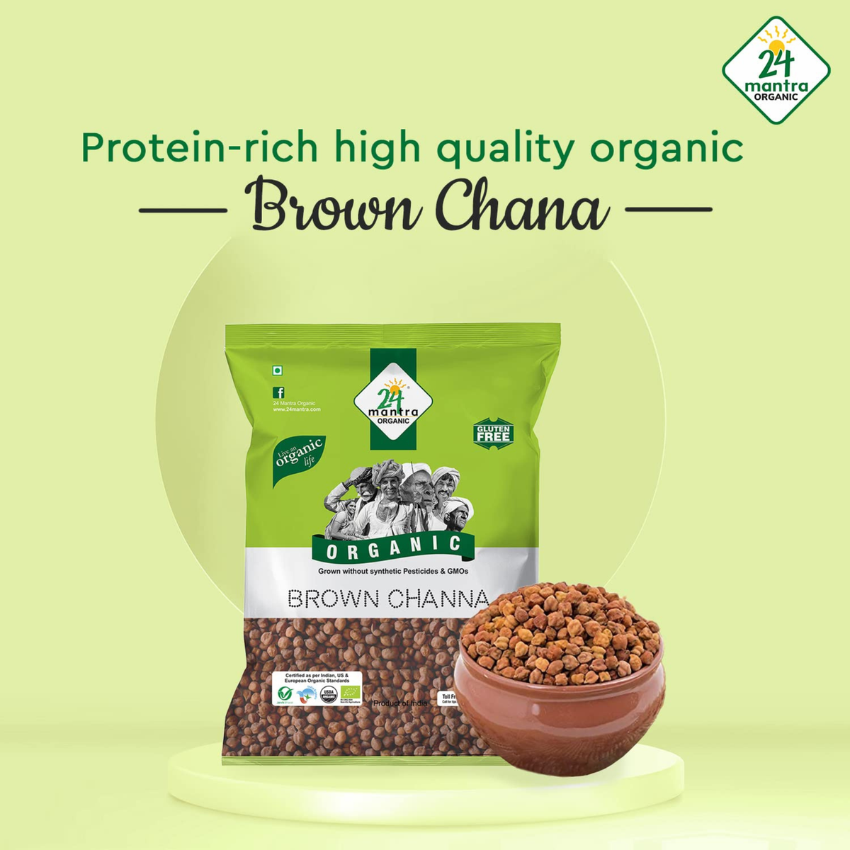 24 Mantra Organic Brown Chana 2 Lb.