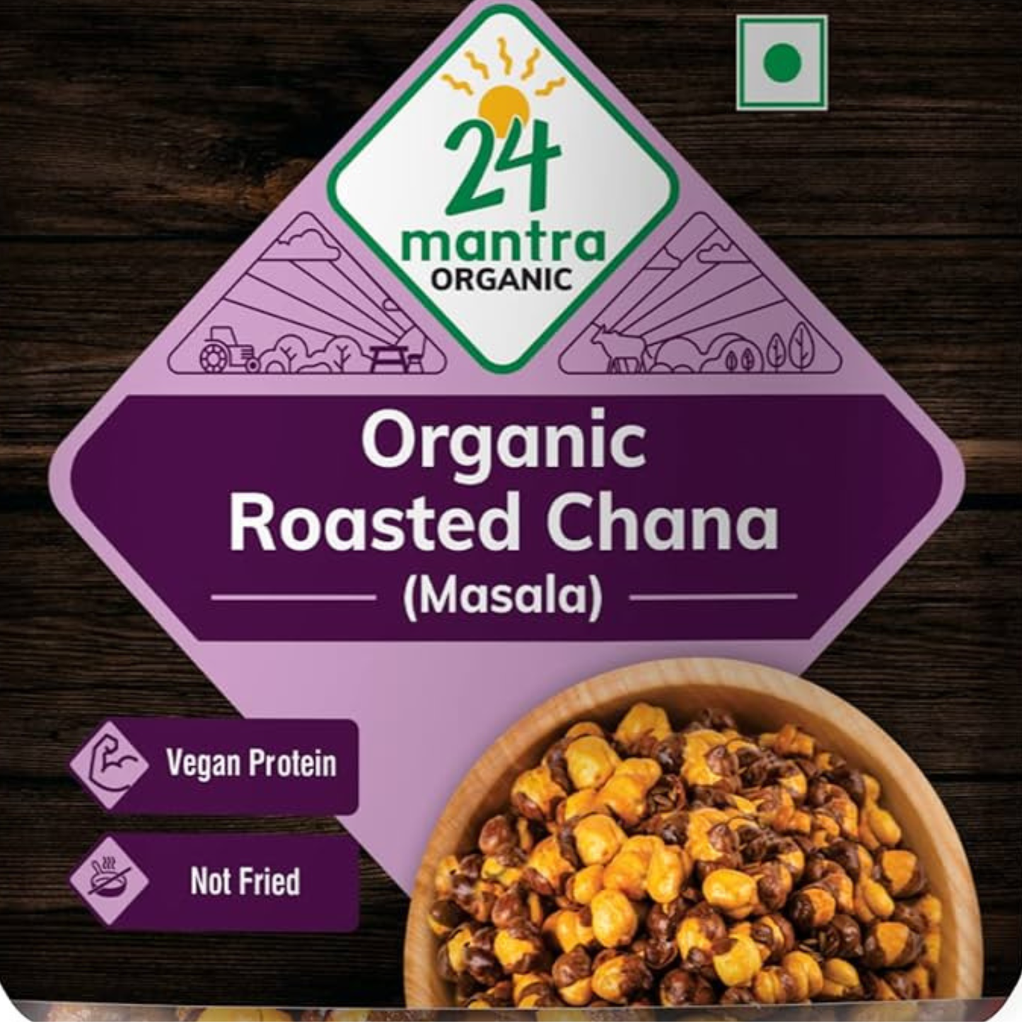 24 Mantra Organic Roasted Chana 10 Oz