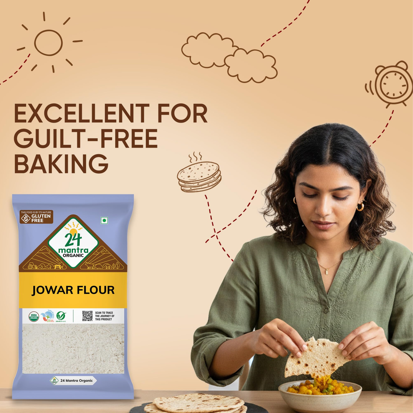 24 Mantra Organic Jowar Flour 2 Lb.