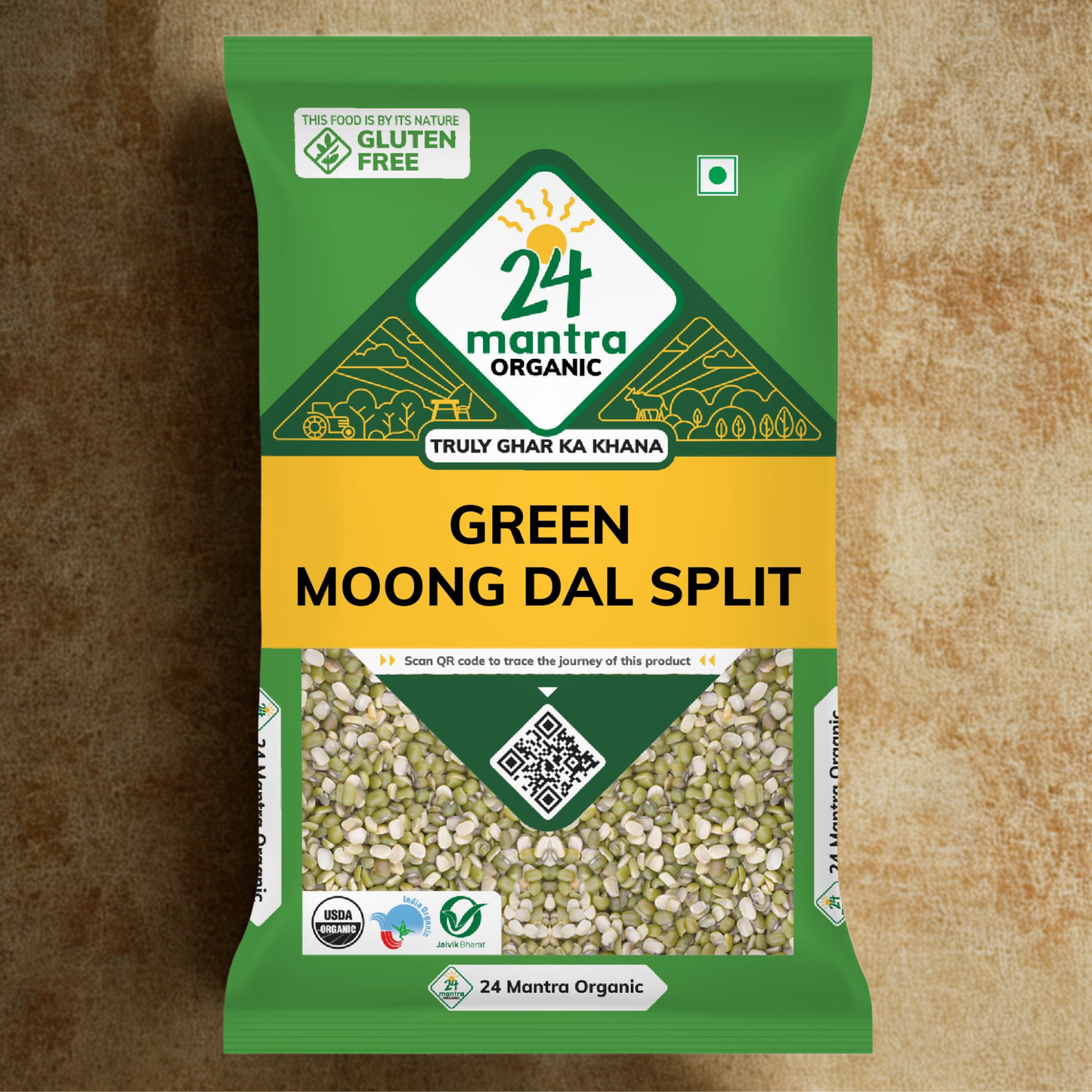 24 Mantra Organic Green Moong Split 2 Lb.