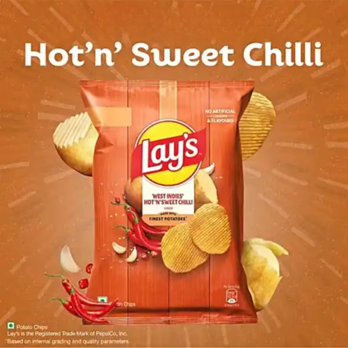 Lays Hot & Sweet Chilli 57 Gm.