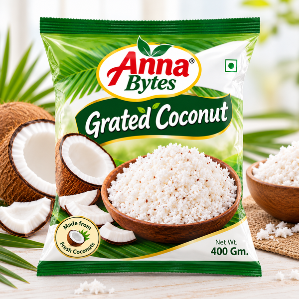 Anna Bytes Grated Coconut 400 Gm.