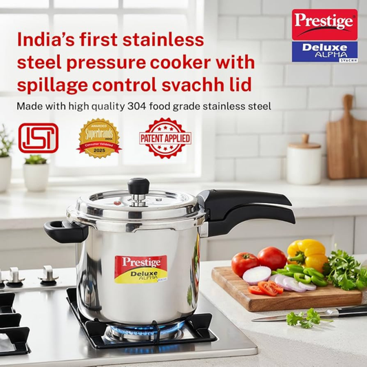 Prestige Pressure Cooker Stainless Steel 5.5 Liter