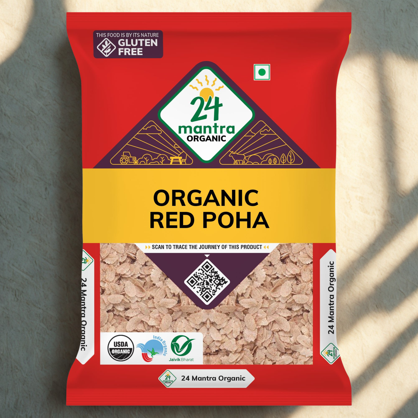 24 Mantra Organic Red Thin Poha 2 Lb.