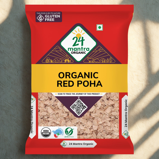 24 Mantra Organic Red Thin Poha 2 Lb.