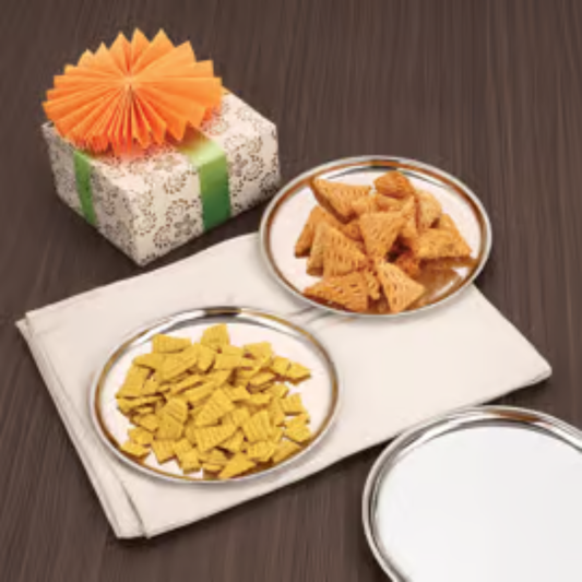 Snacks Plate (Stainless Steel) 7.5"