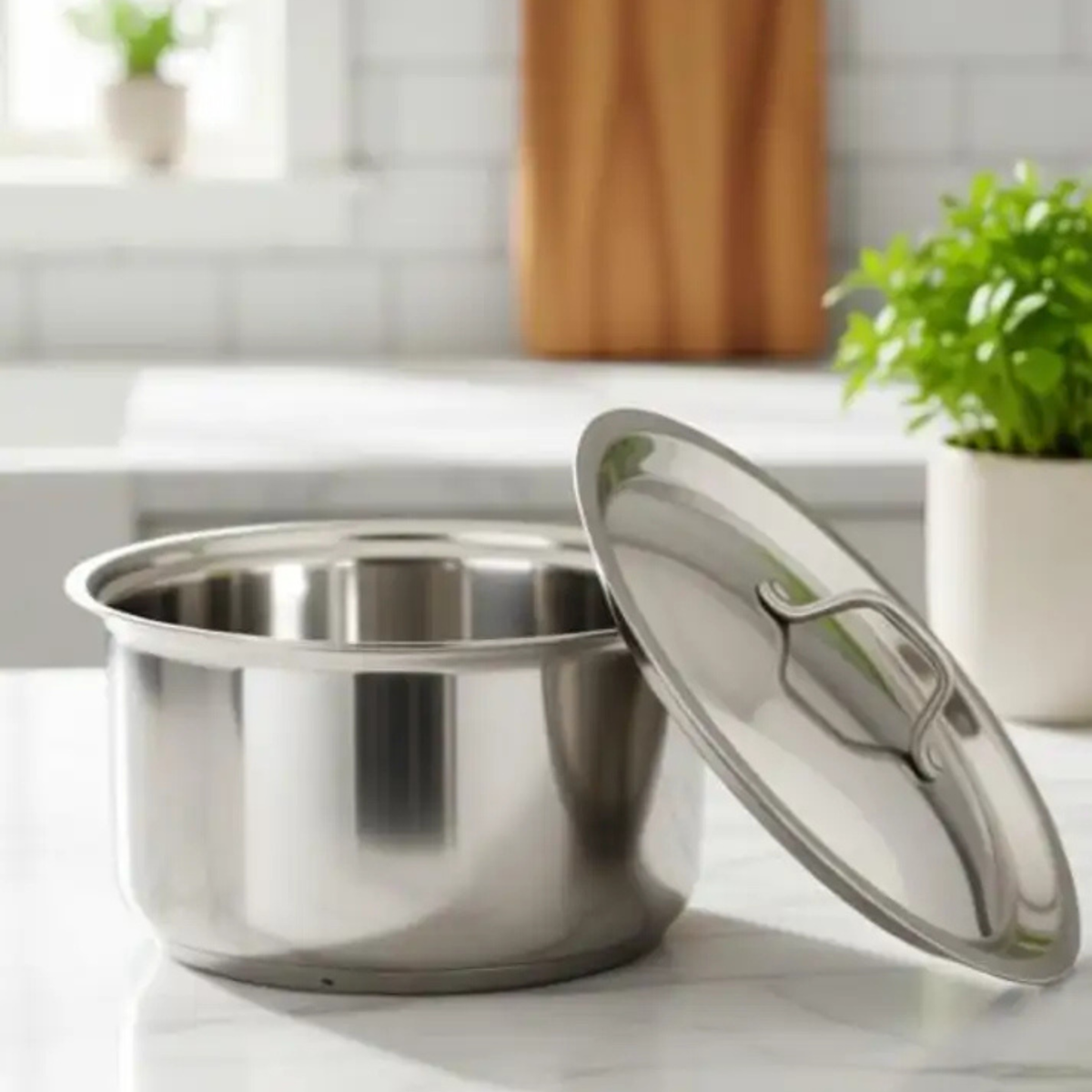 Patila Stainless Steel (Sandwich Bottom) with Lid - 18