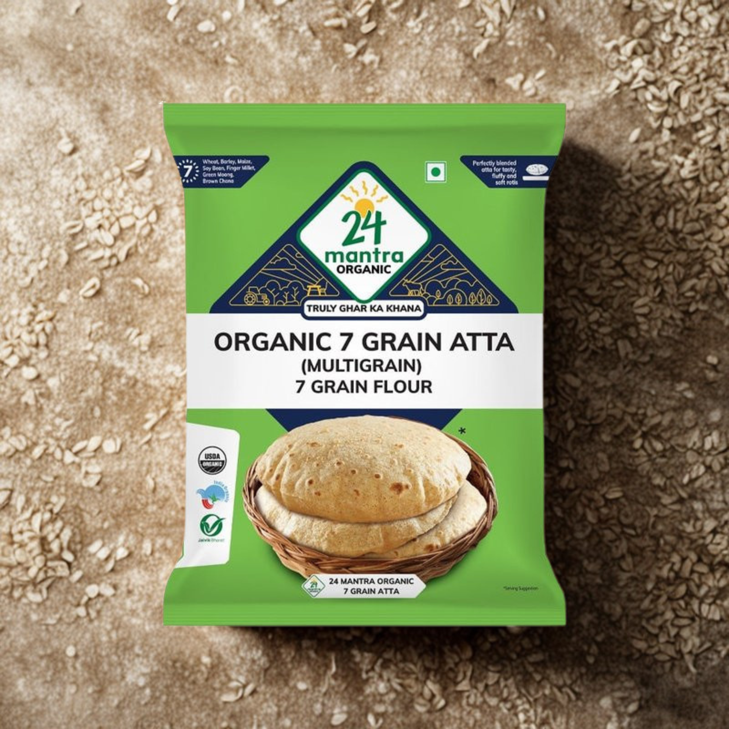 24 Mantra Organic 7 Grain  Atta 2 Lb.