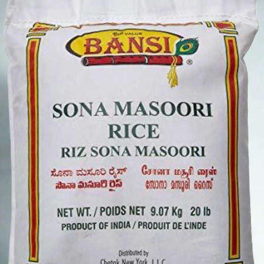 Bansi Sona Masuri Rice 20 Lb.