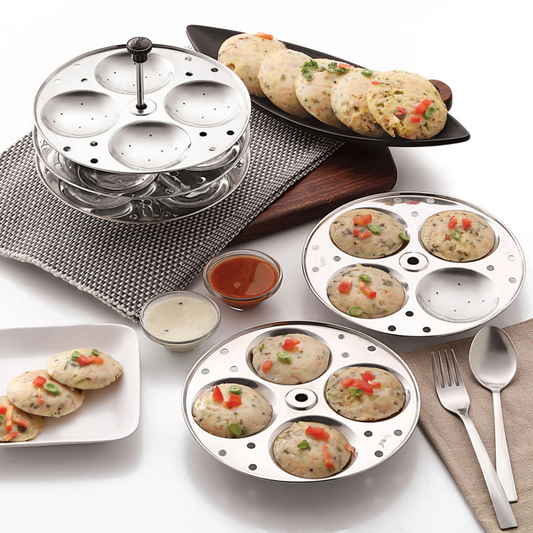 Komal Idli Stand (Stainless Steel) - 4 Plate (Big)