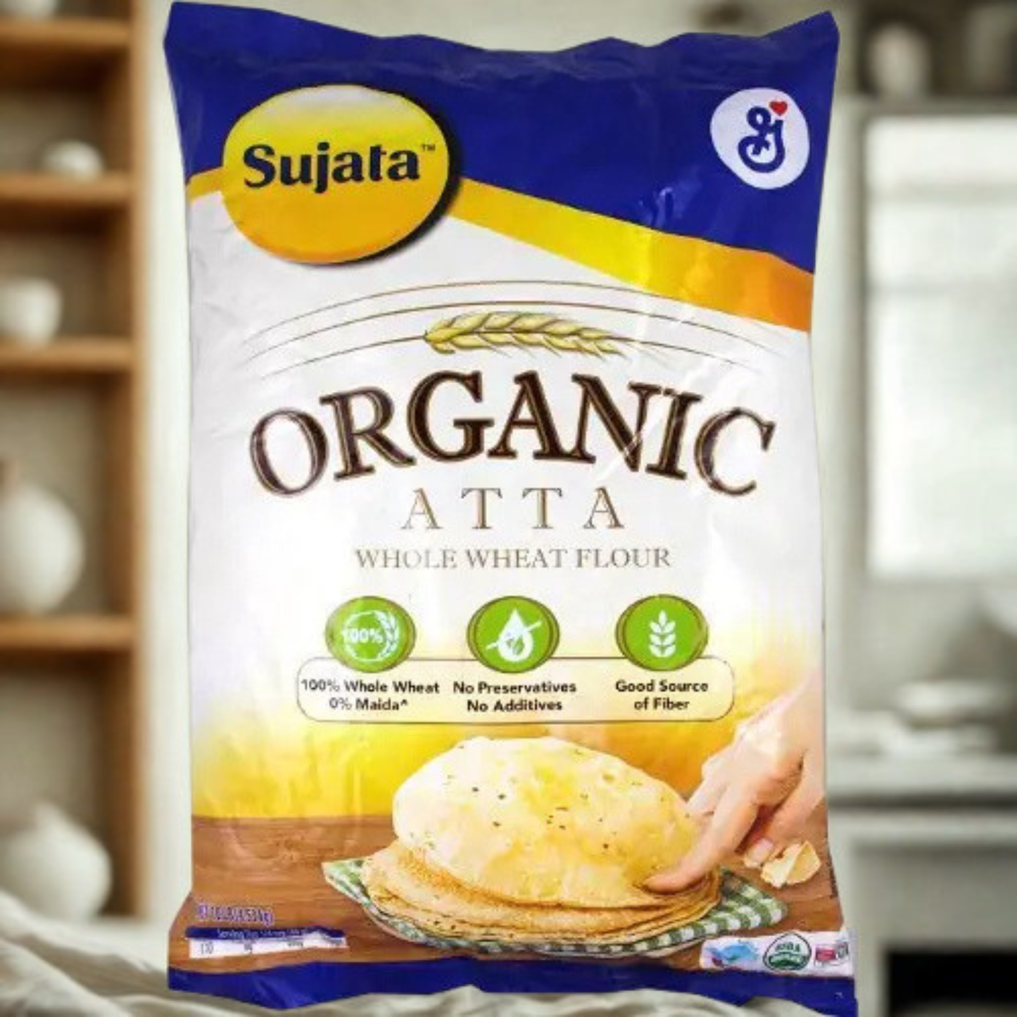 Sujata Organic Whole Wheat Atta 10 Lb.