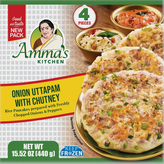 Amma's Kitchen Onion Uttapam with Chutney