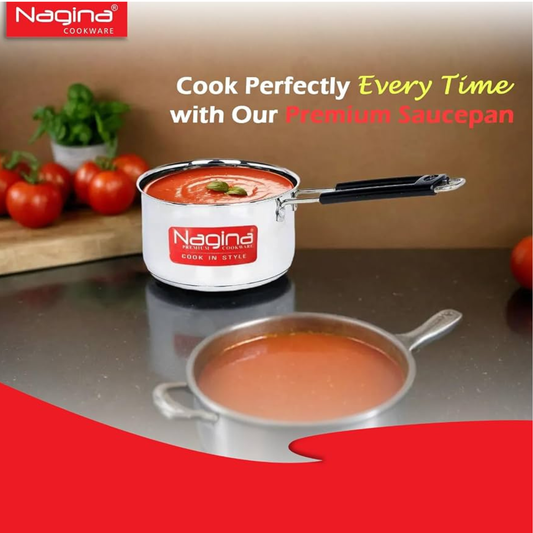 Nagina Sauce Pan (Stainless Steel) With Handle (X-Large)