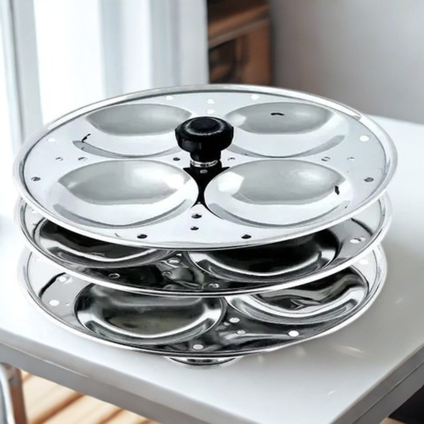 Komal Idli Stand 3 Plate (Stainless Steel) - Big