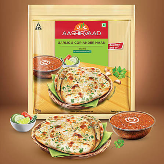Aashirvad Garlic & Coriander Naan 400 gm.