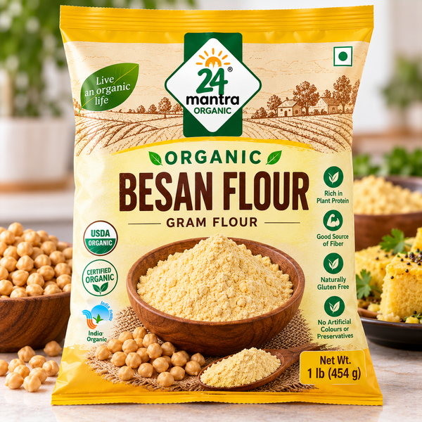 24 Mantra Organic Besan Flour 1 Lb.
