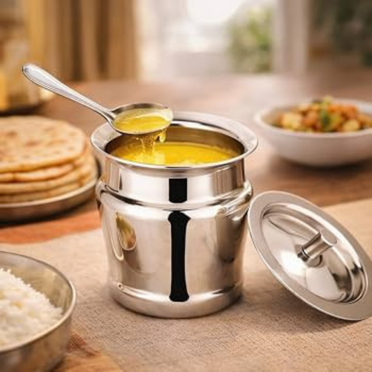 Ghee Pot (Stainless Steel) Large (Amrit)