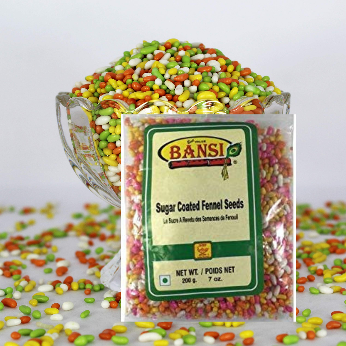 Bansi Sugar Coated Fennel 7 Oz.