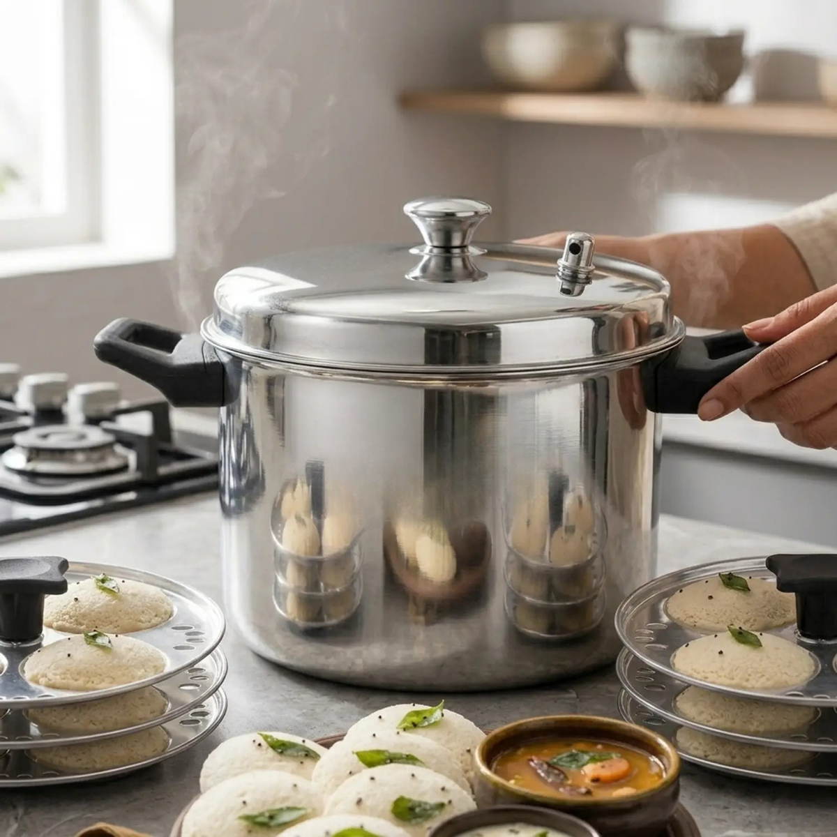 S.K. Idli/Dhokla Pot (24 Idli 6 Plates)