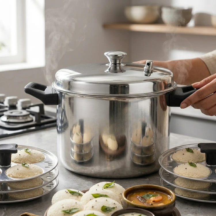 S.K. Idli/Dhokla Pot (24 Idli 6 Plates)