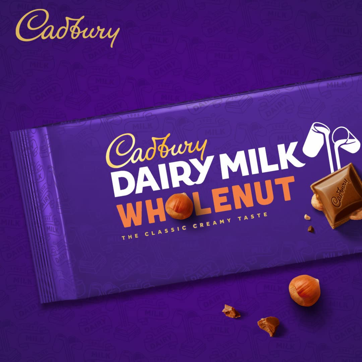 Cadbury Whole Nut Milk Chocolate Bar 45 gm.
