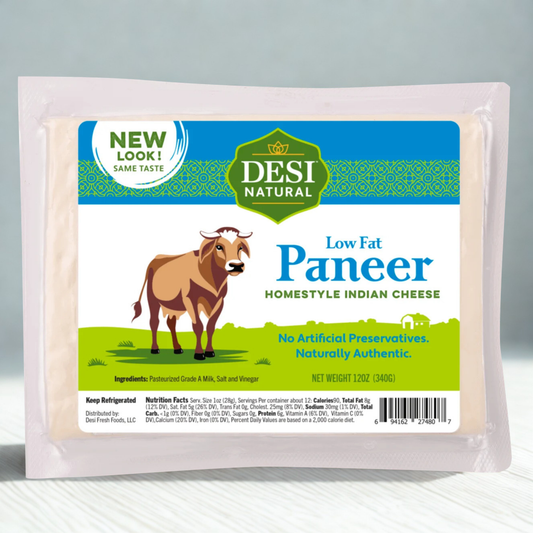 Desi Natural Low Fat Paneer Brick 12 Oz.