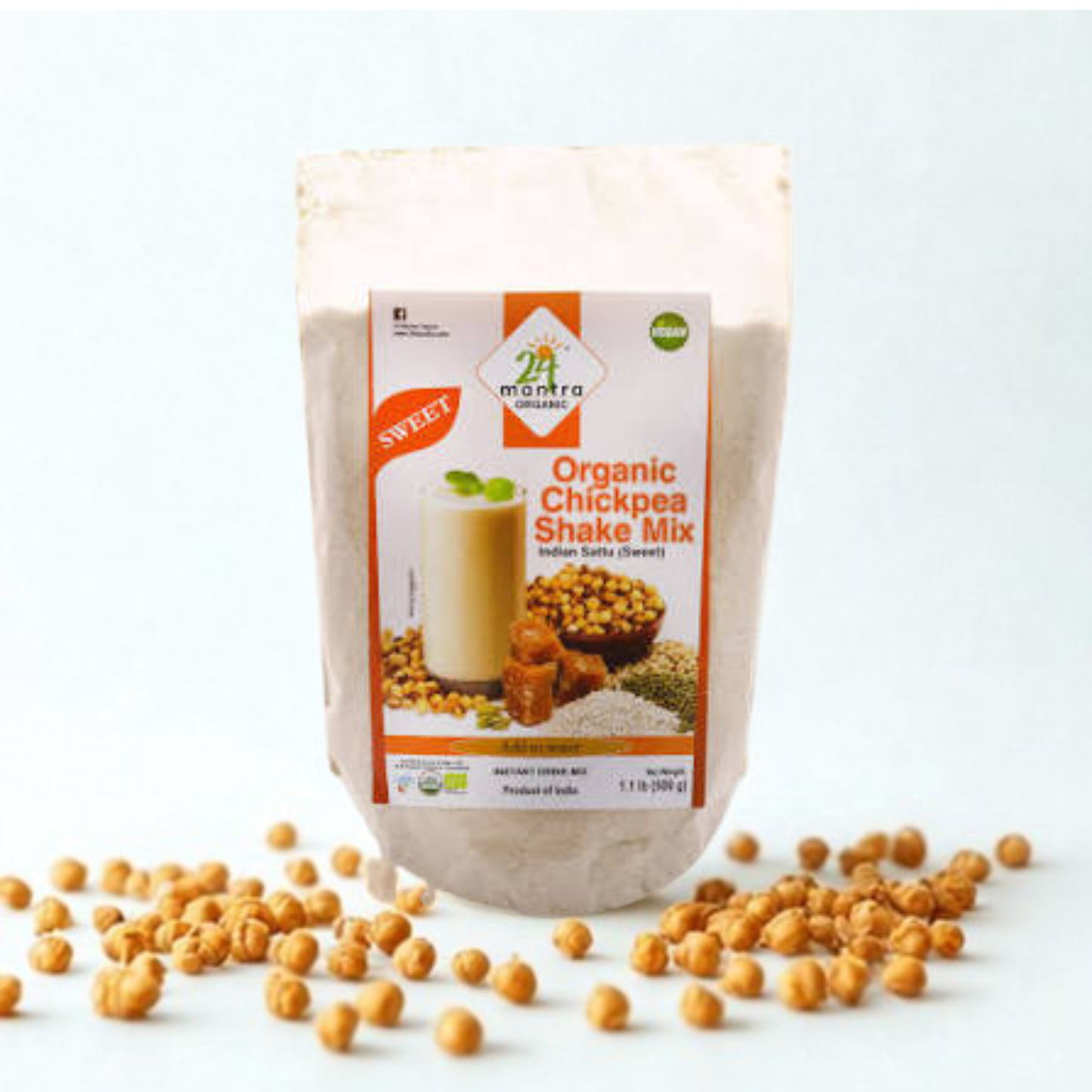 24 Mantra Organic Chickpea Shake 500 Gm.