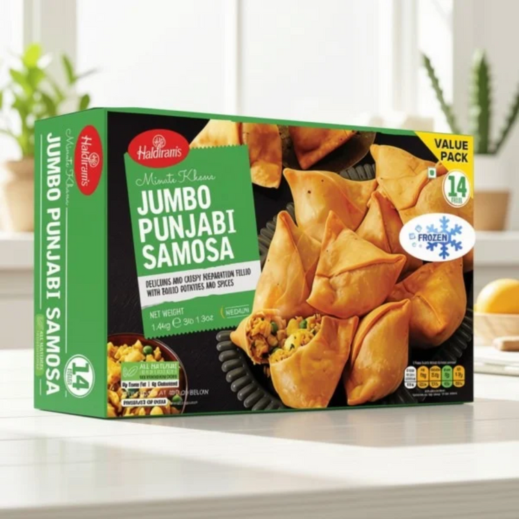 Haldiram. Punjabi Samosa with Chutney (Frozen) - 8 Pc - 650 Gm.