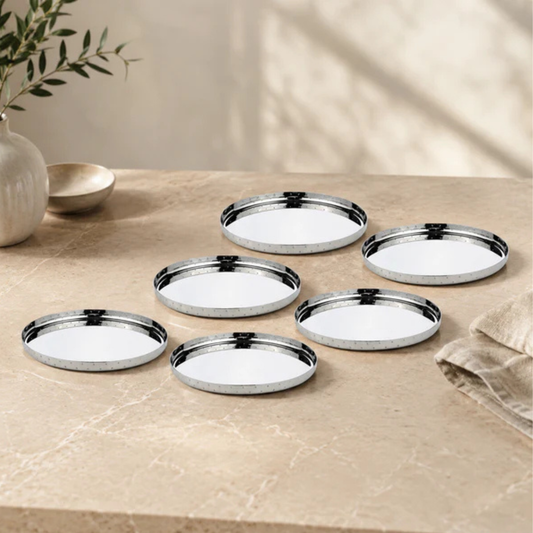 Snacks Plate (Stainless Steel) 8" Without Lines
