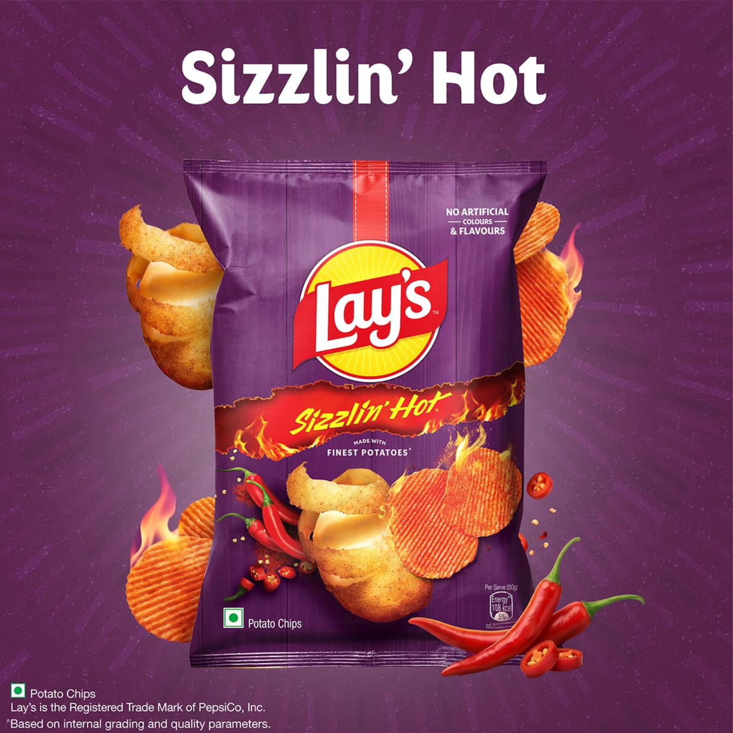 Lays Sizzling Hot 50 Gm.