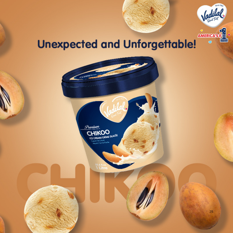 Vadilal Chikoo Ice Cream (Tub)1 Liter