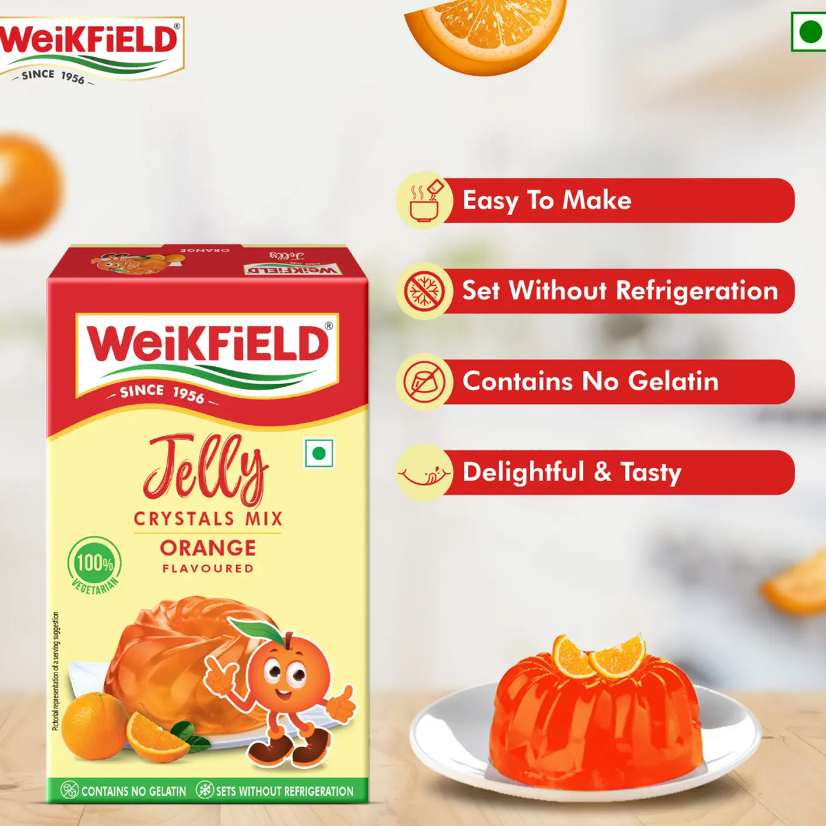 Weikfield Veg Jelly Crystal Orange 90 gm.