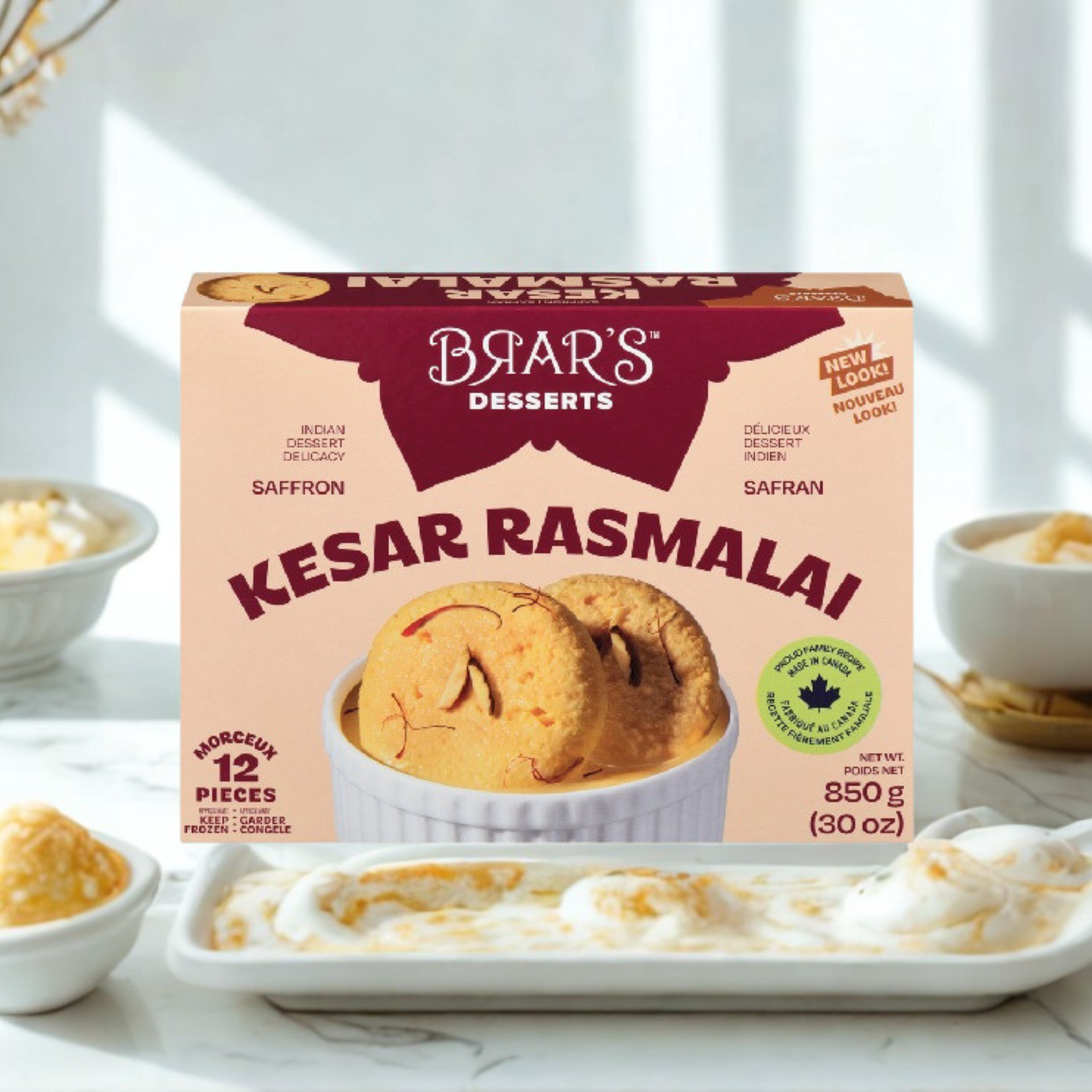 Brar's Kesar Rasmalai 850 Gm.
