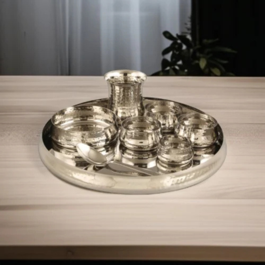 Saga Thali Set (Stainless Stell - Curved) 8 Pc.