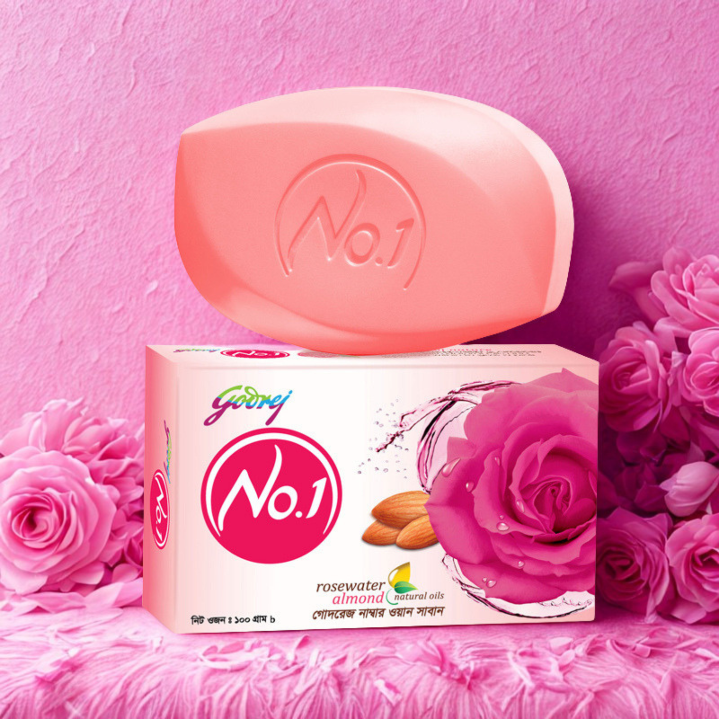Godrej No.1 Rose Soap -  115 Gm.