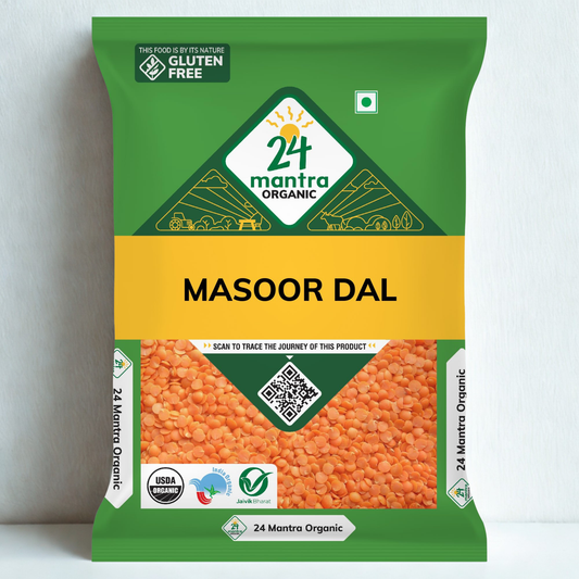 24 Mantra Organic Masoor Dal 4 Lb.