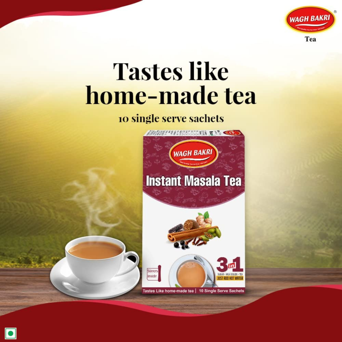 Wagh Bakri Instant Masala Tea (With Sugar)