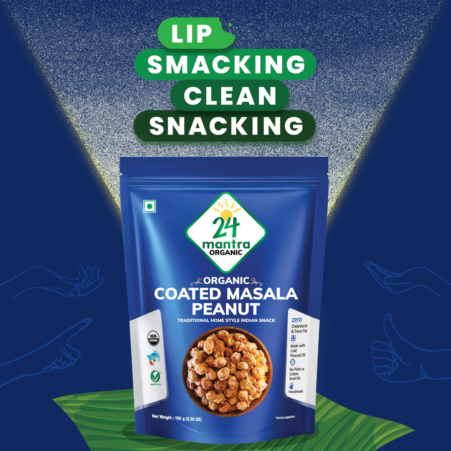 24 Mantra Organic Coated Masala Peanut 150 Gm.