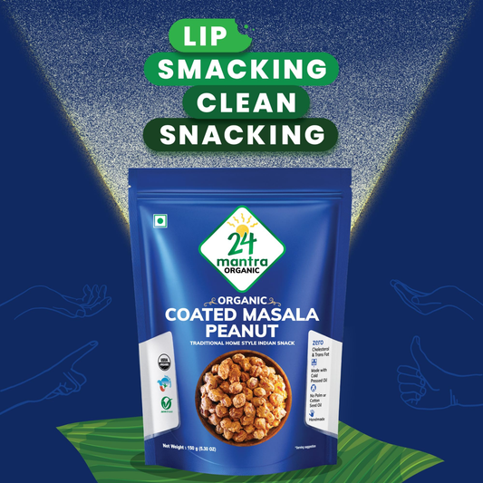 24 Mantra Organic Coated Masala Peanut 150 Gm.